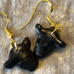 Black Cow Earrings